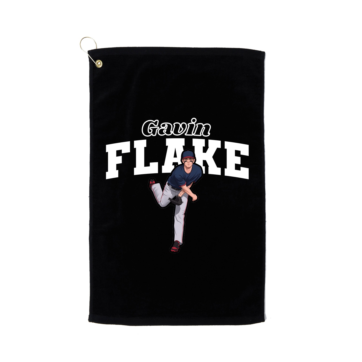 Golf Towel — Name Arch in Black