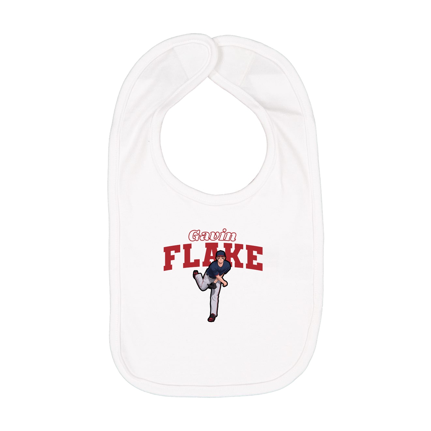 Infant Bib — Name Arch in White