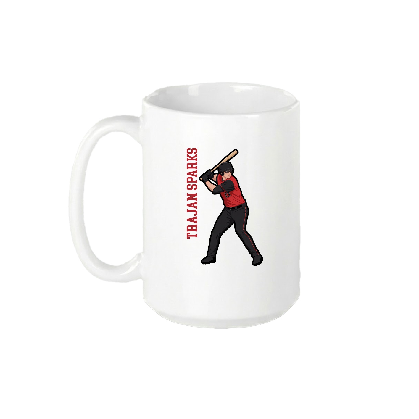 15oz Coffee Mug — Name Vertical in White