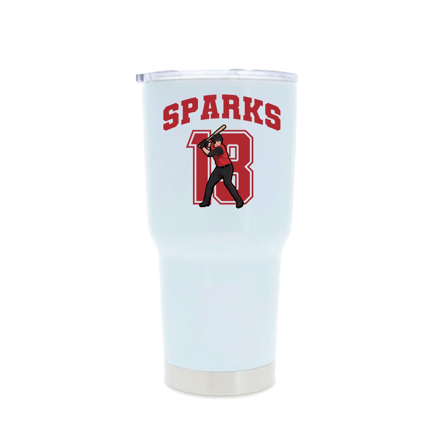 30oz Stainless Steel Tumbler — Number in White