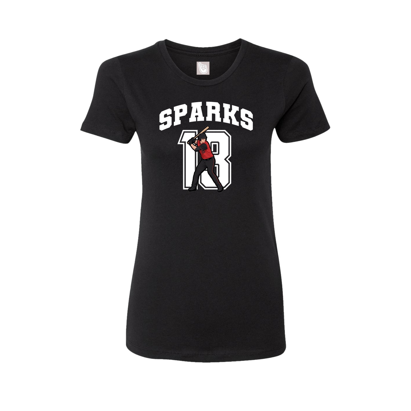 Fitted Women's Tee — Number in Black