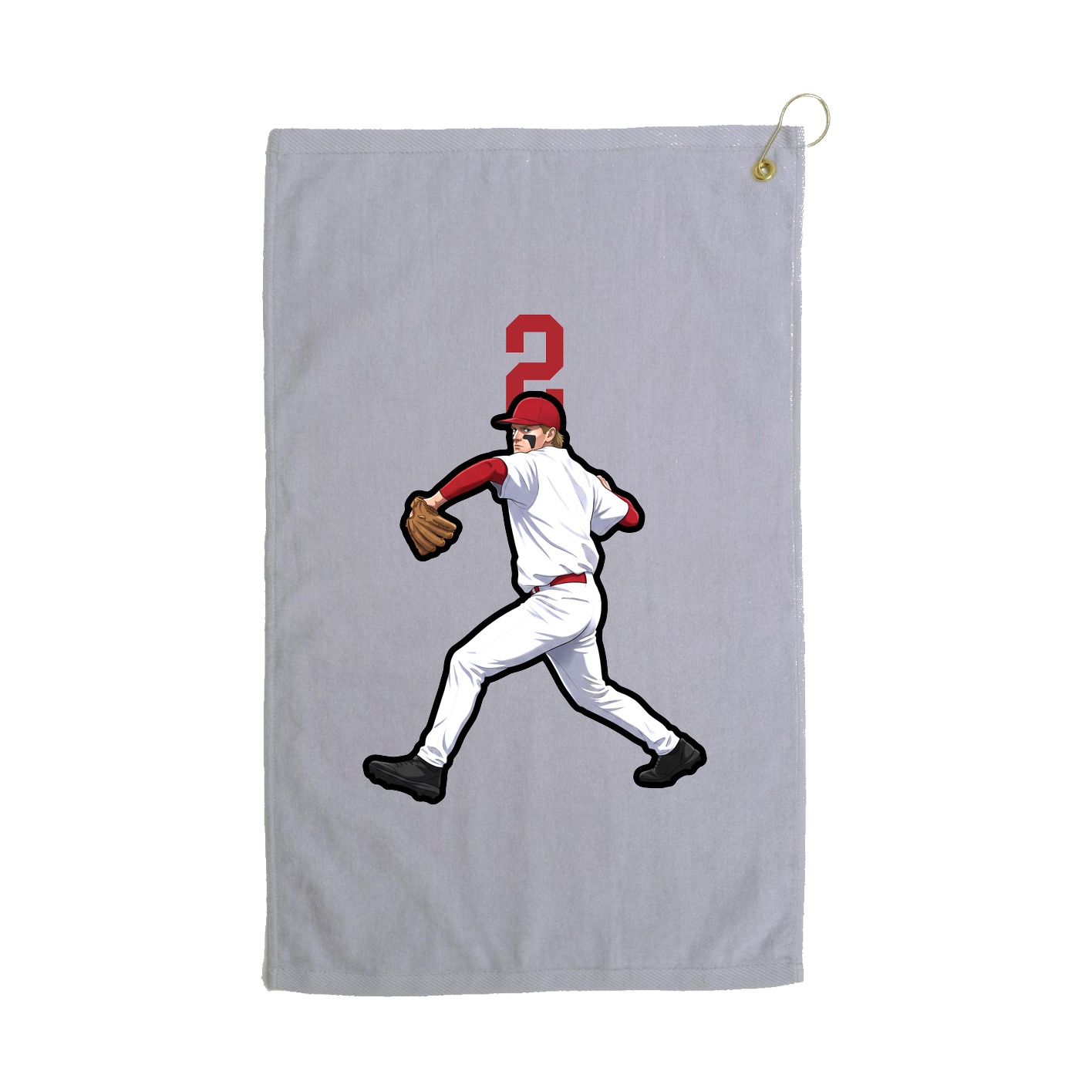 Golf Towel — Number Top in Grey