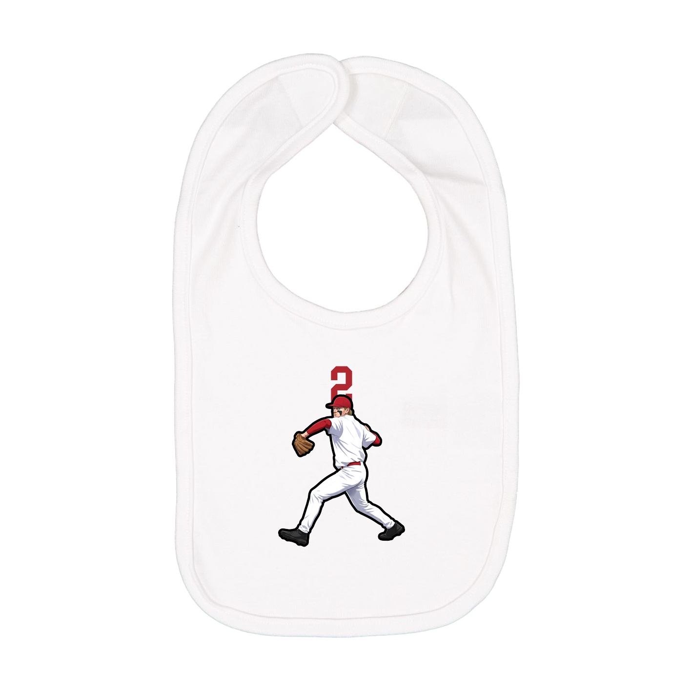 Infant Bib — Number Top in White