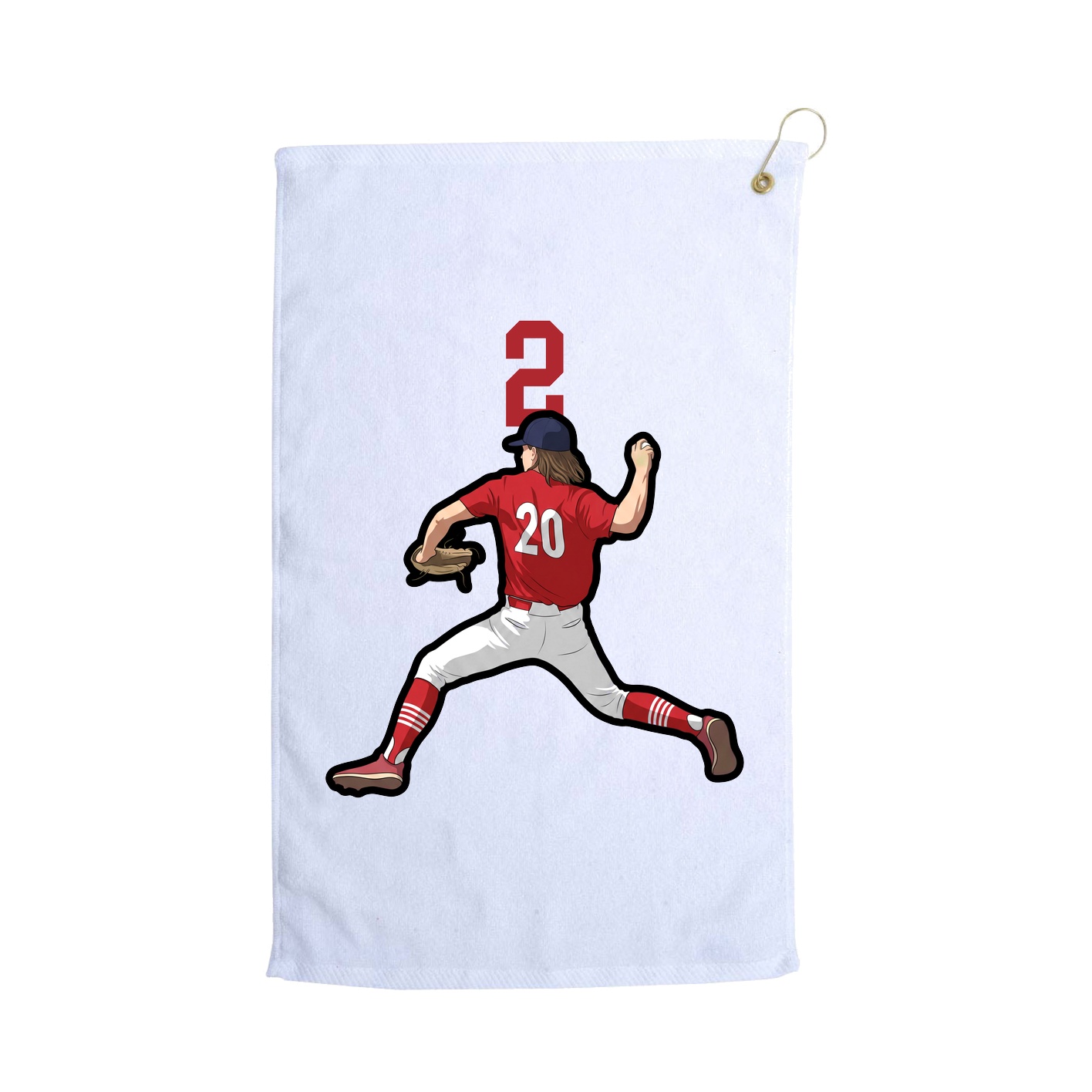 Golf Towel — Number Top in White
