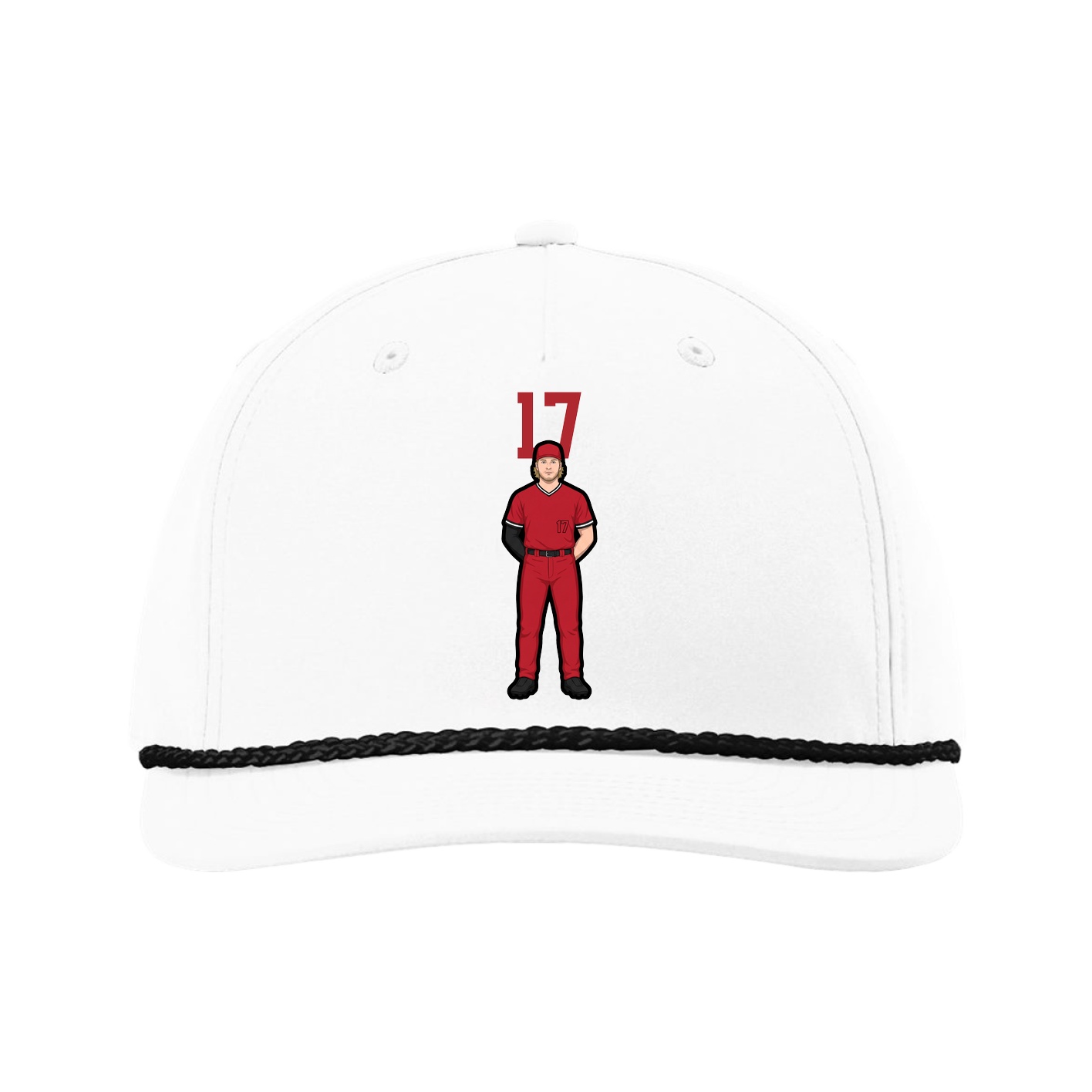 Five-Panel Classic Rope Cap — Number Top in White