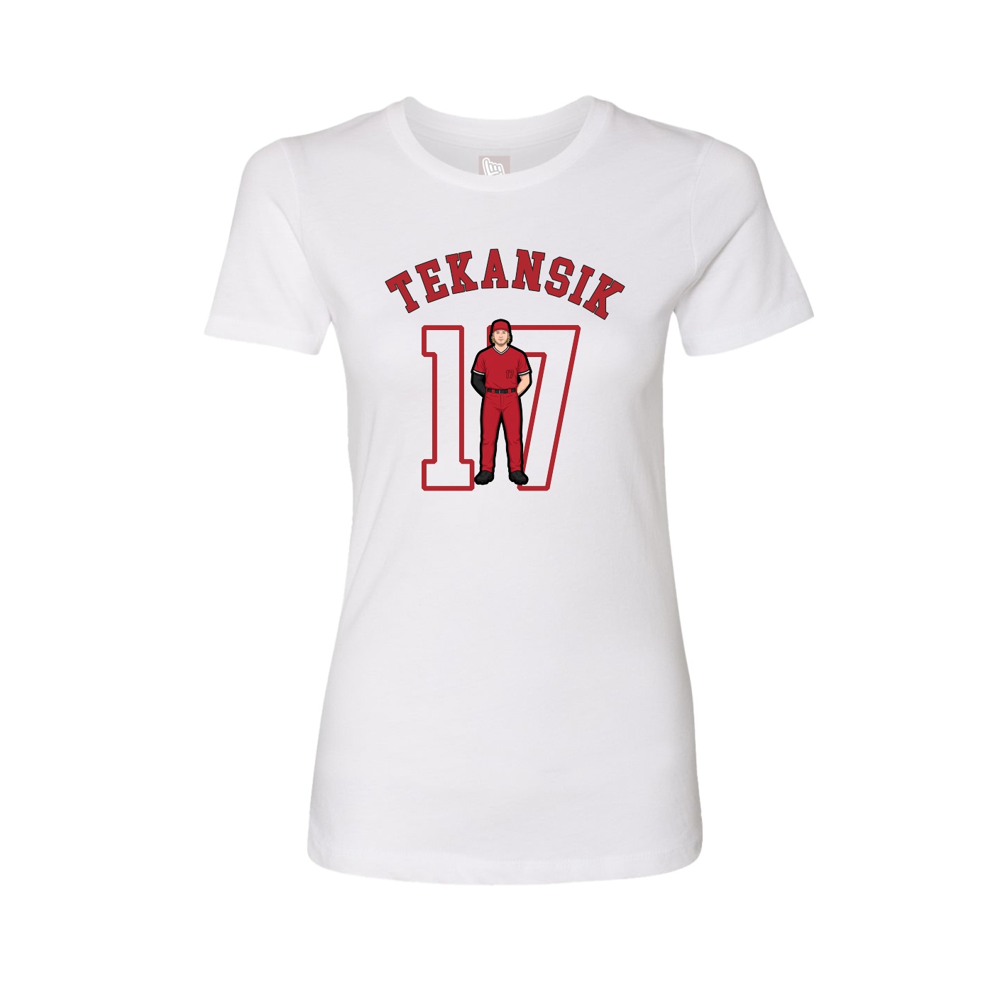 Fitted Women's Tee — Shirsey Arch in White