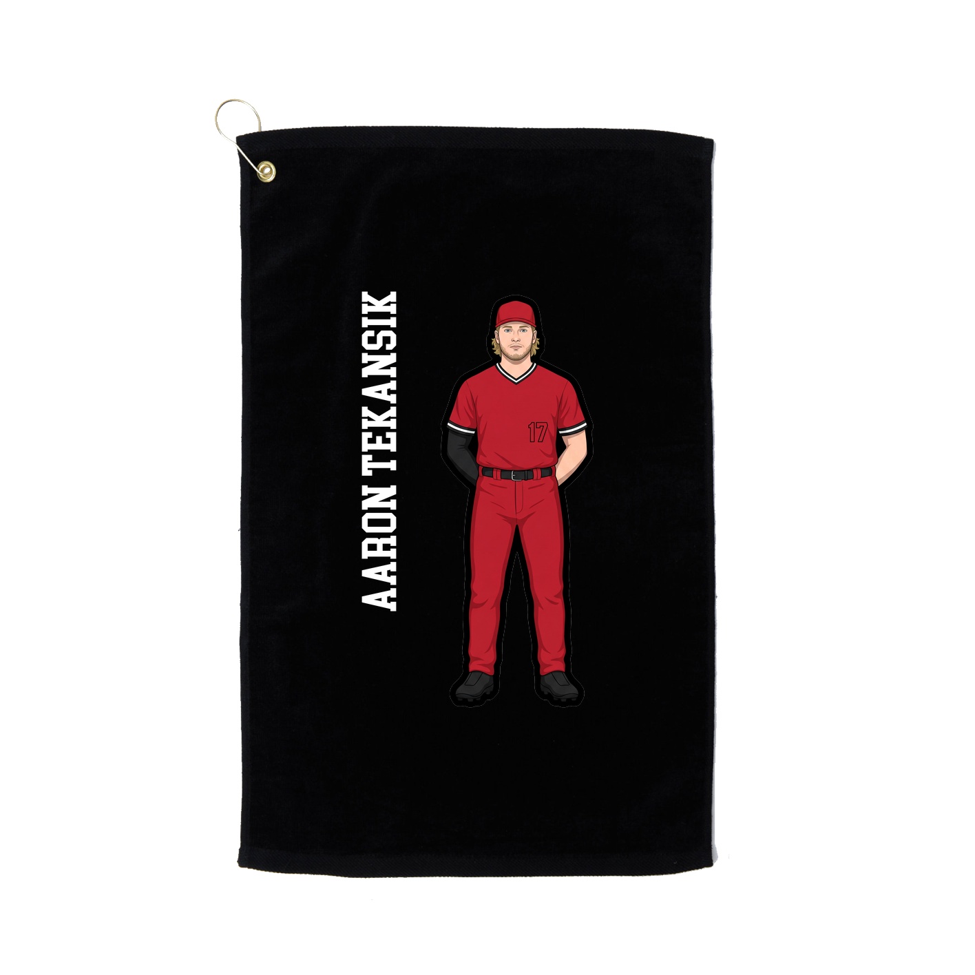 Golf Towel — Name Vertical in Black