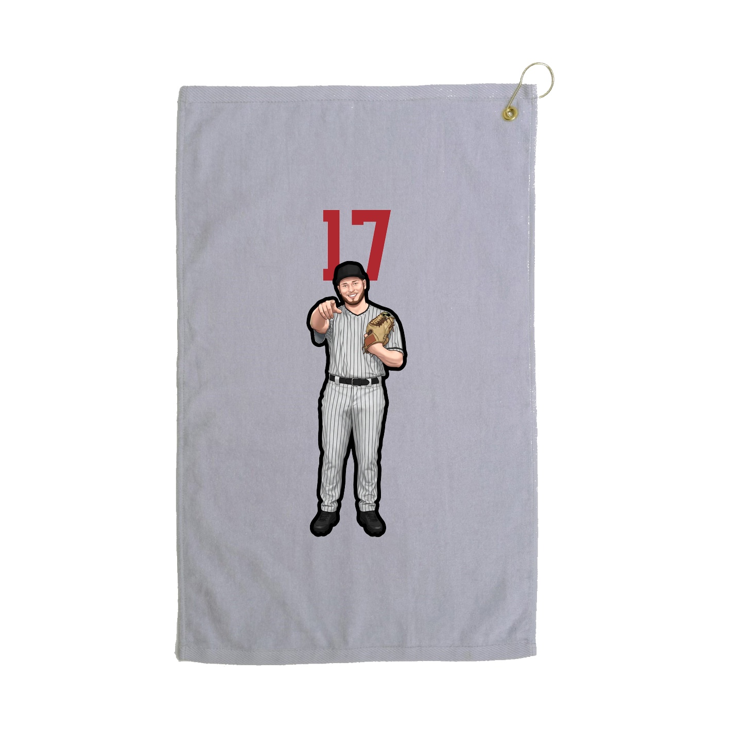Golf Towel — Number Top in Grey