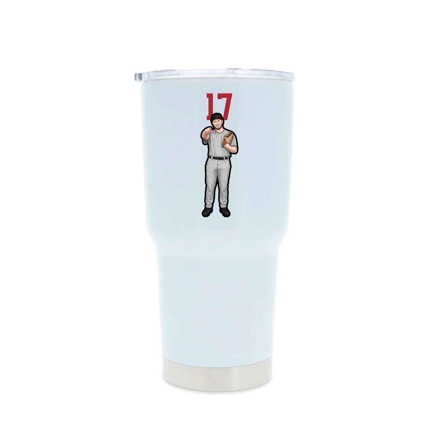 30oz Stainless Steel Tumbler — Number Top in White