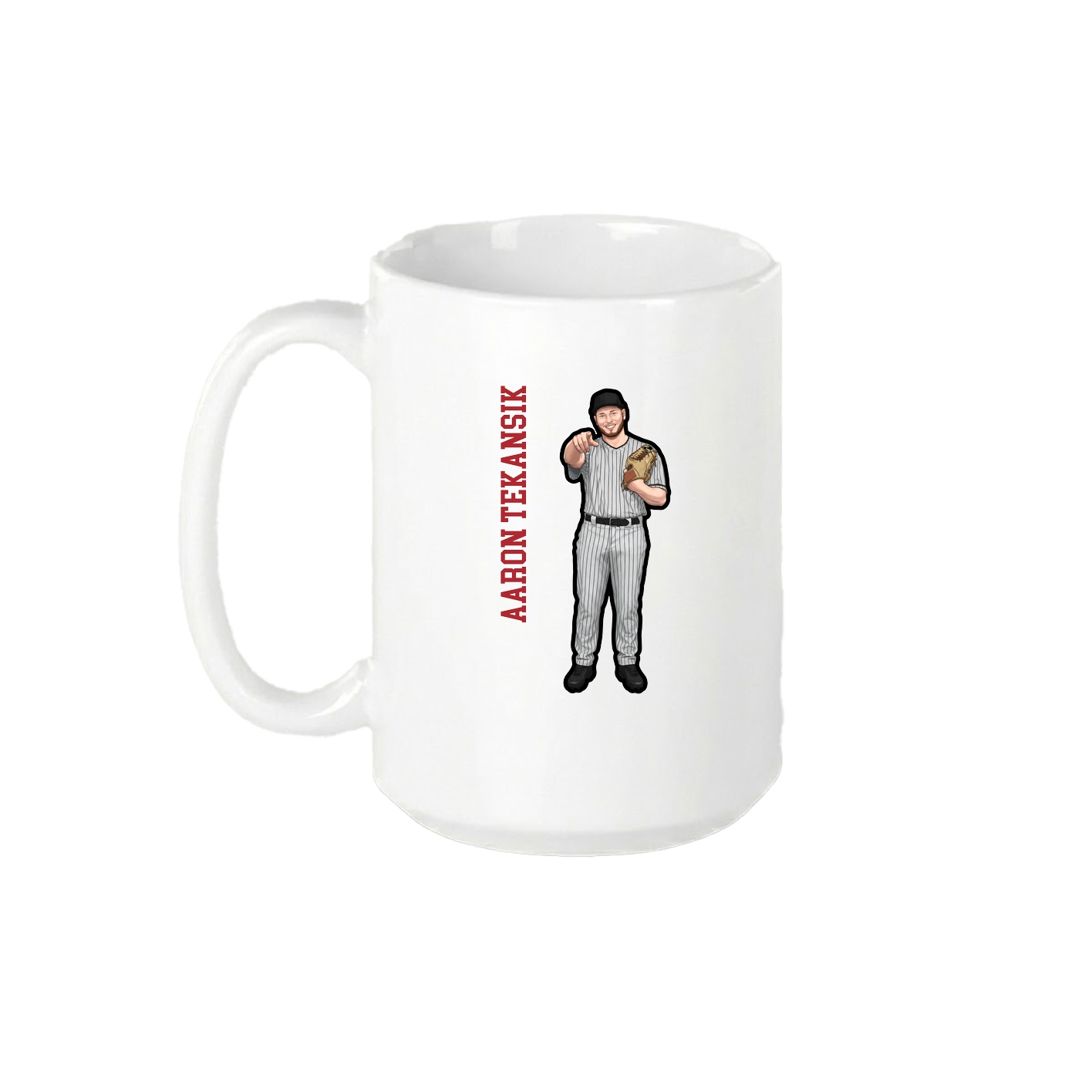 15oz Coffee Mug — Name Vertical in White
