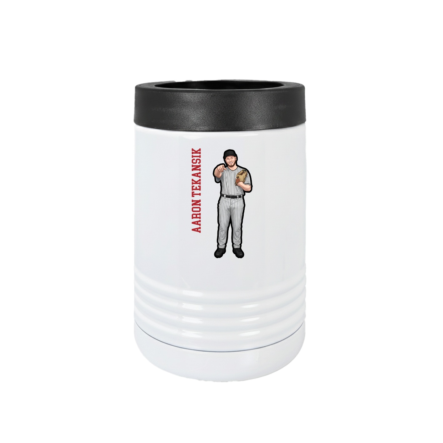Beverage Holder — Name Vertical in White
