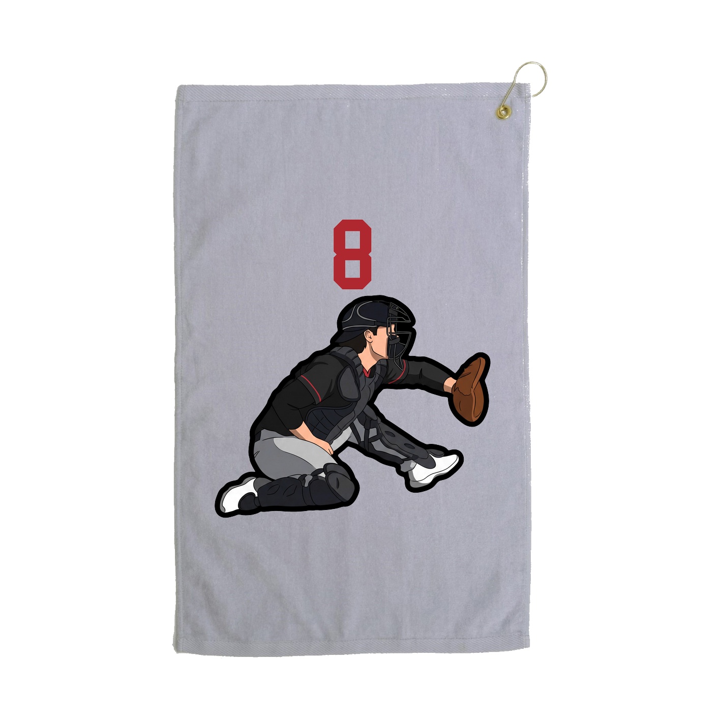Golf Towel — Number Top in Grey