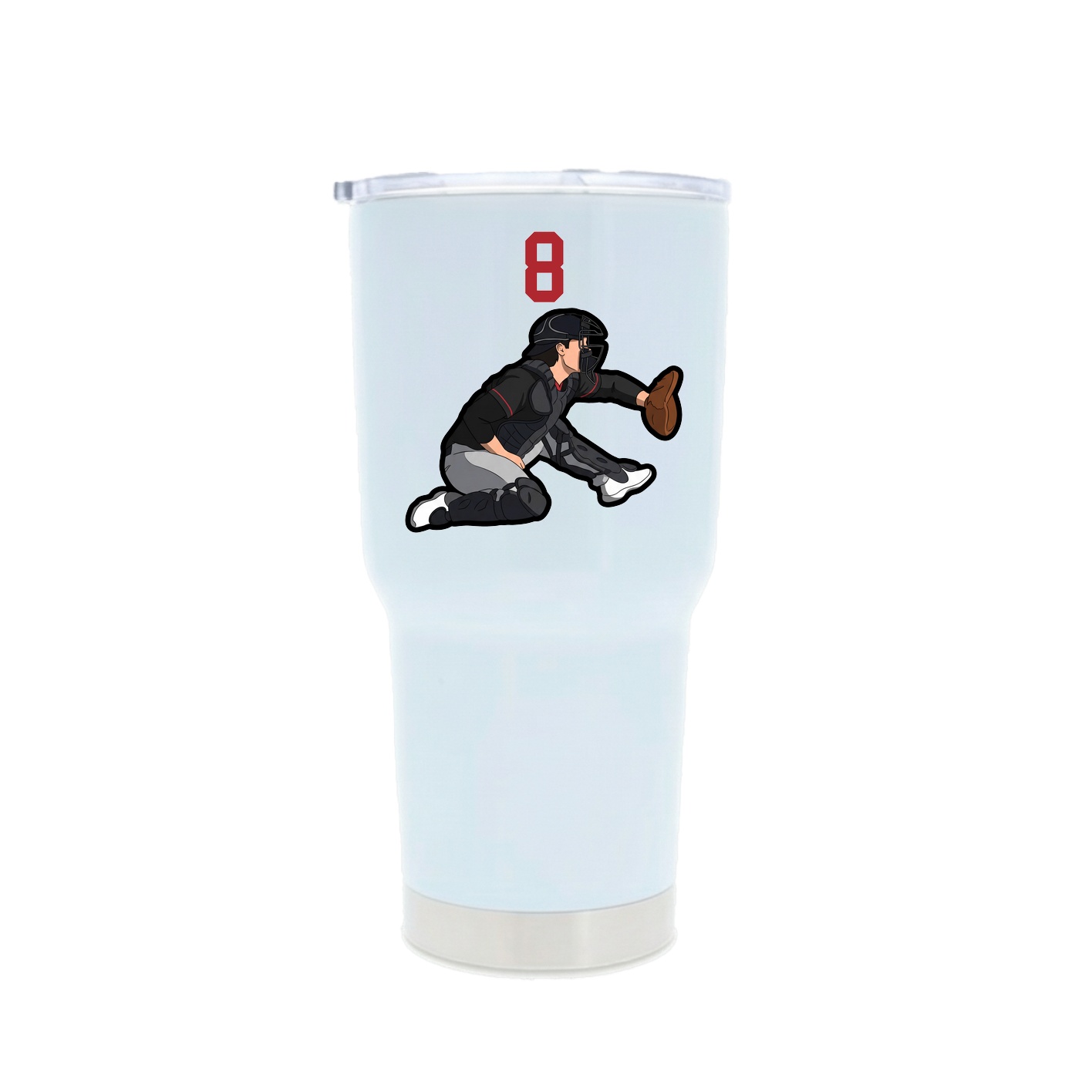 30oz Stainless Steel Tumbler — Number Top in White