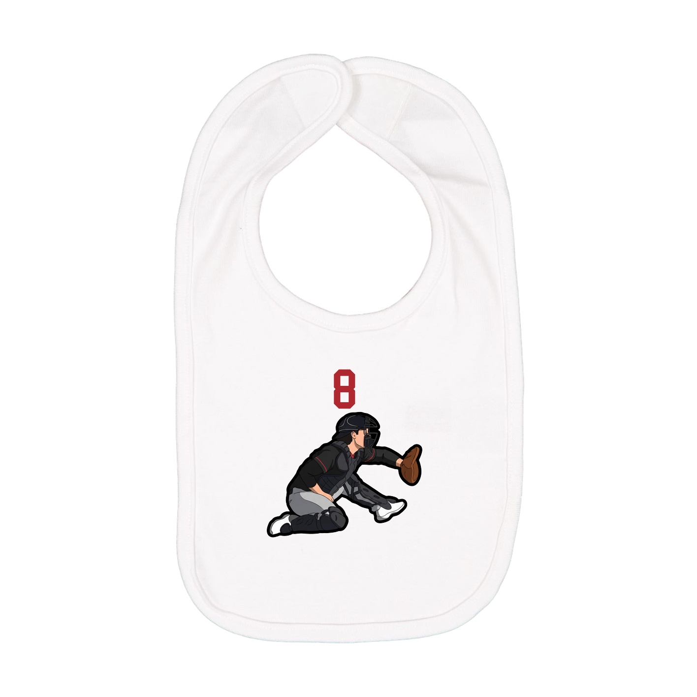 Infant Bib — Number Top in White