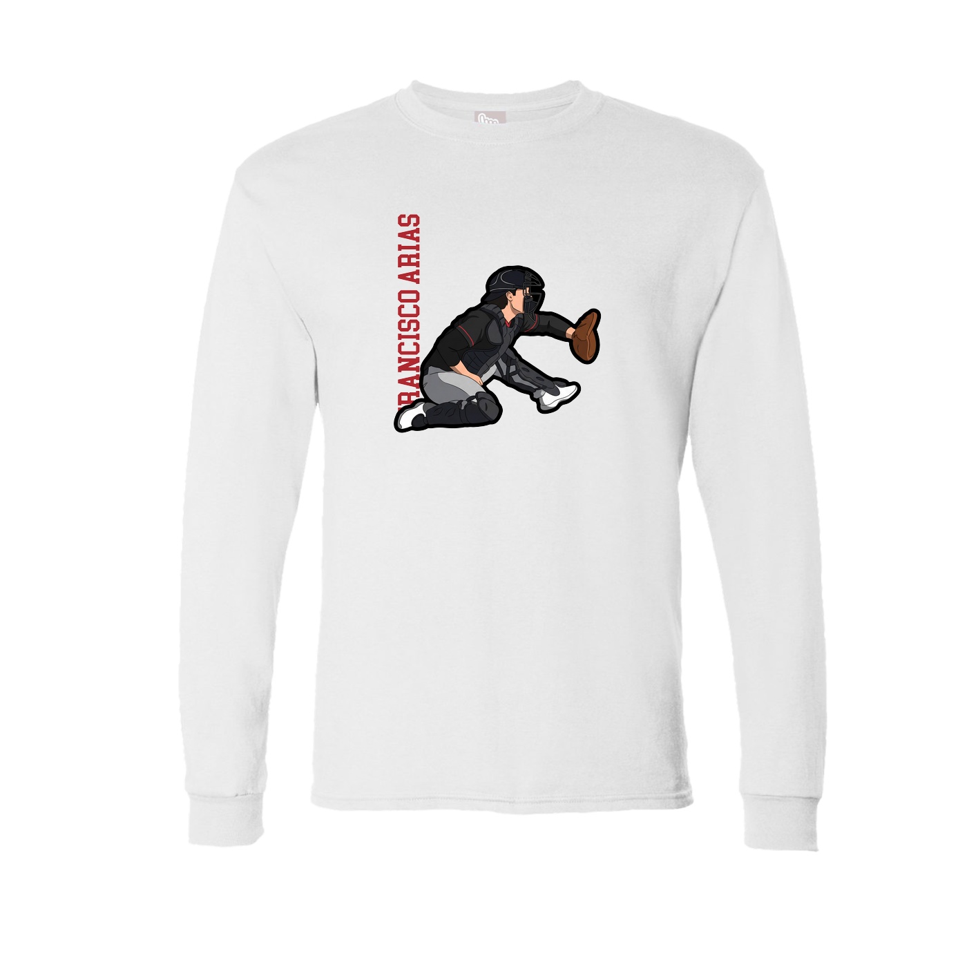 Long Sleeve Tee — Name Vertical in White