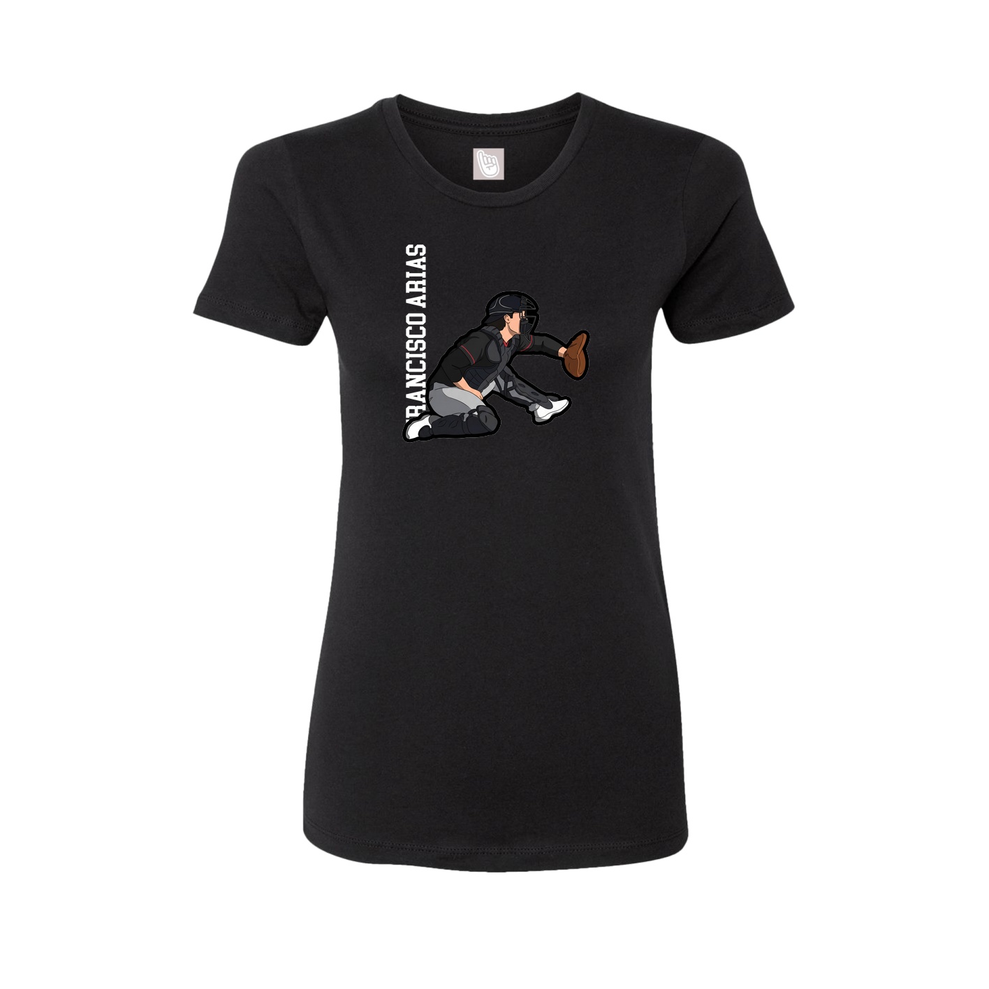 Fitted Women's Tee — Name Vertical in Black
