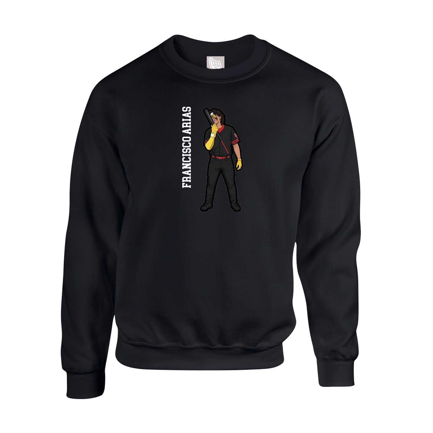Fleece Crew — Name Vertical in Black