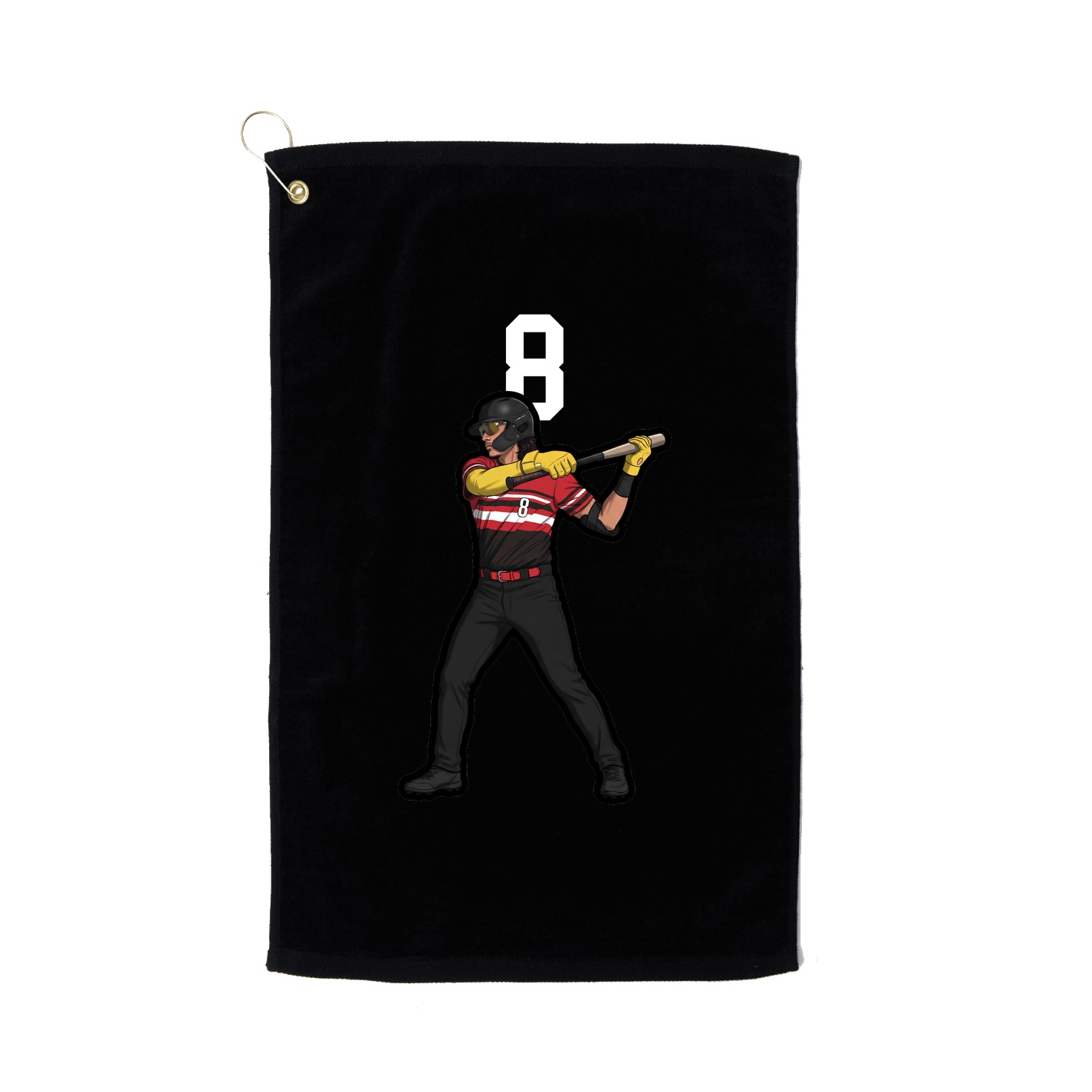 Golf Towel — Number Top in Black
