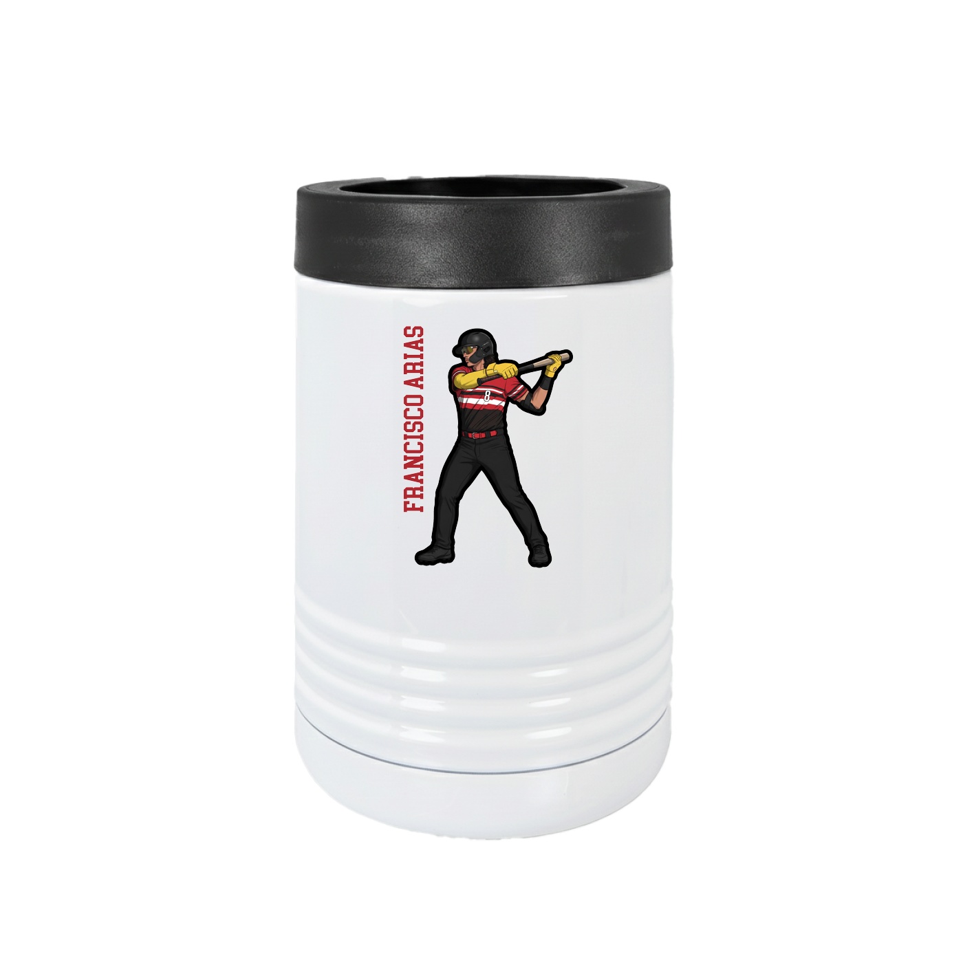 Beverage Holder — Name Vertical in White