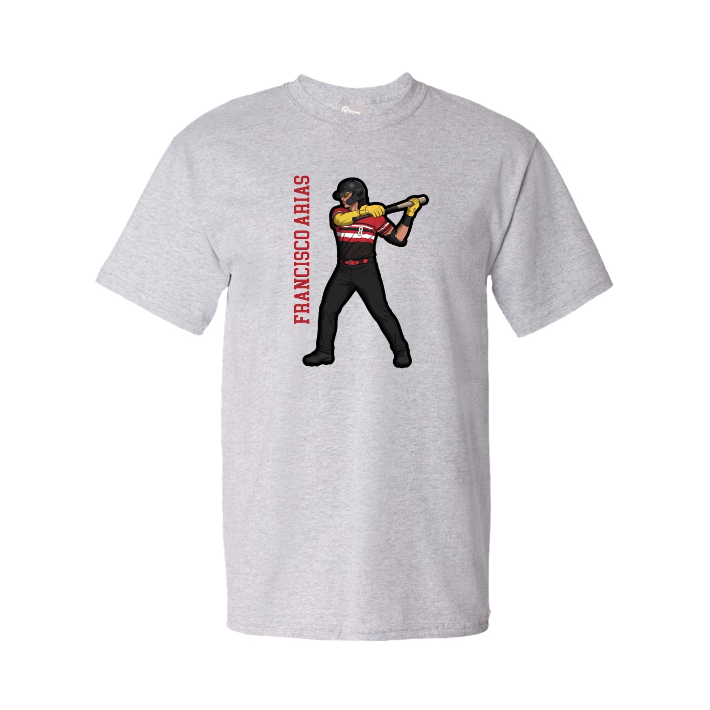Youth Tee — Name Vertical in Grey