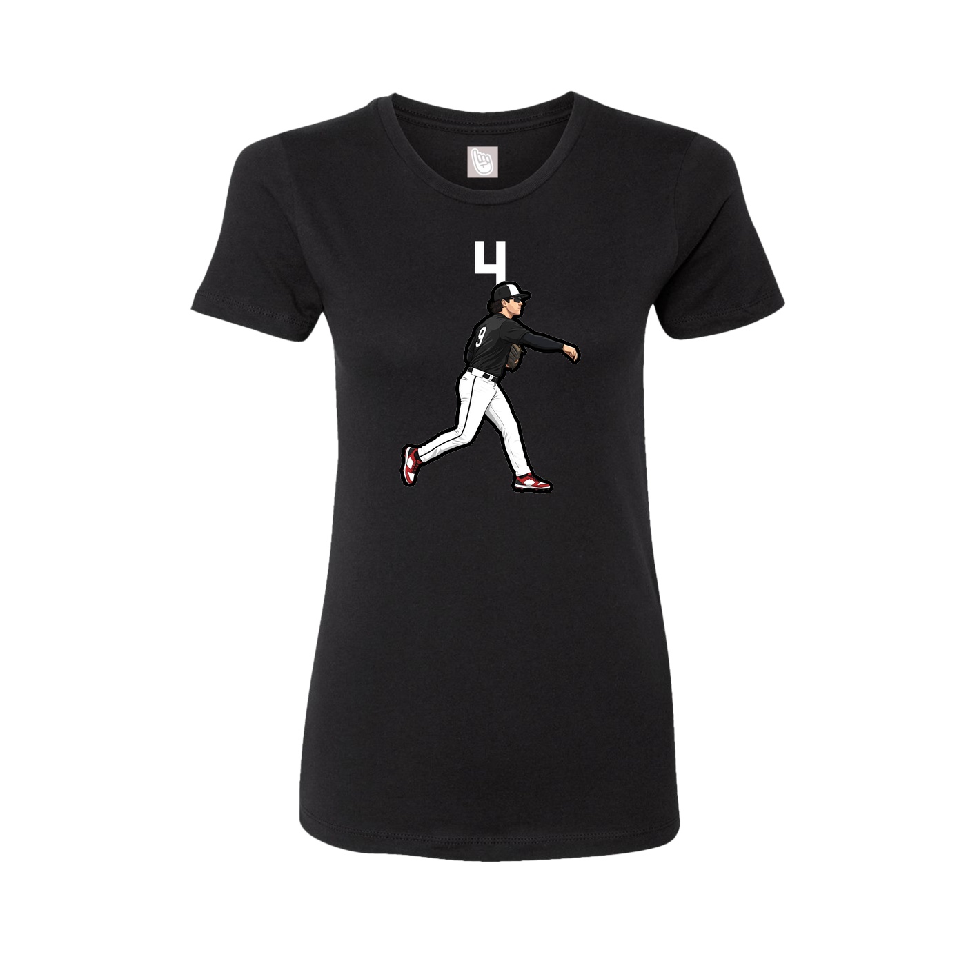 Fitted Women's Tee — Number Top in Black
