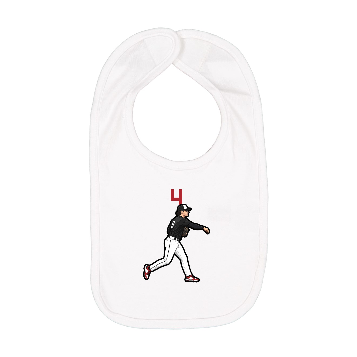 Infant Bib — Number Top in White