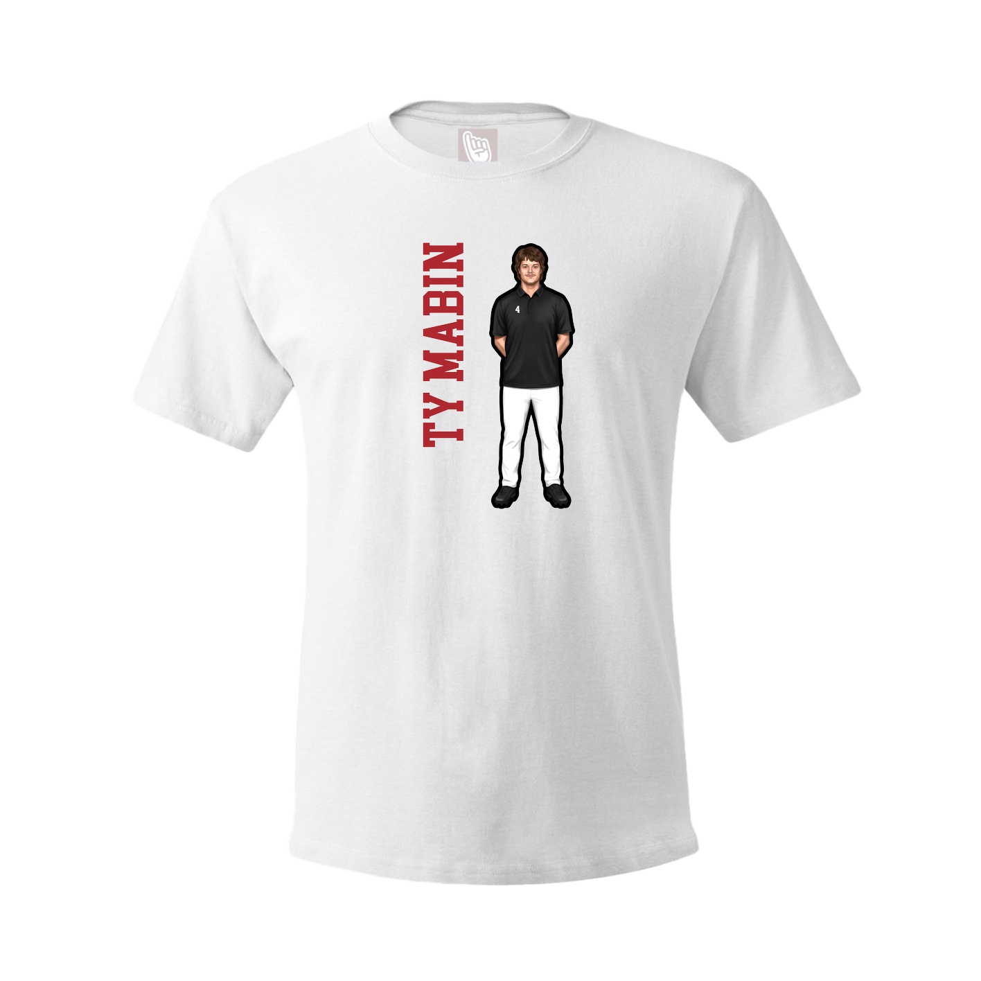 Youth Tee — Name Vertical in White