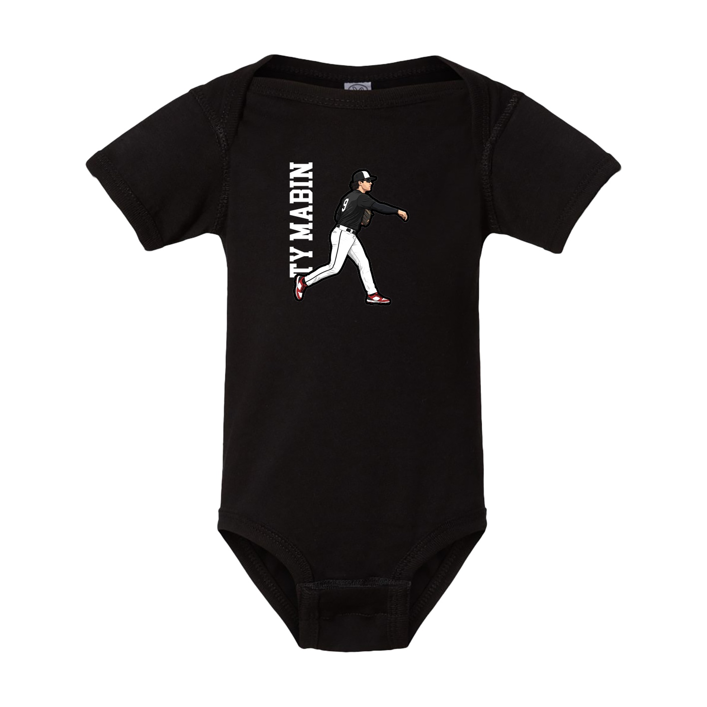 Baby Onesie — Name Vertical in Black