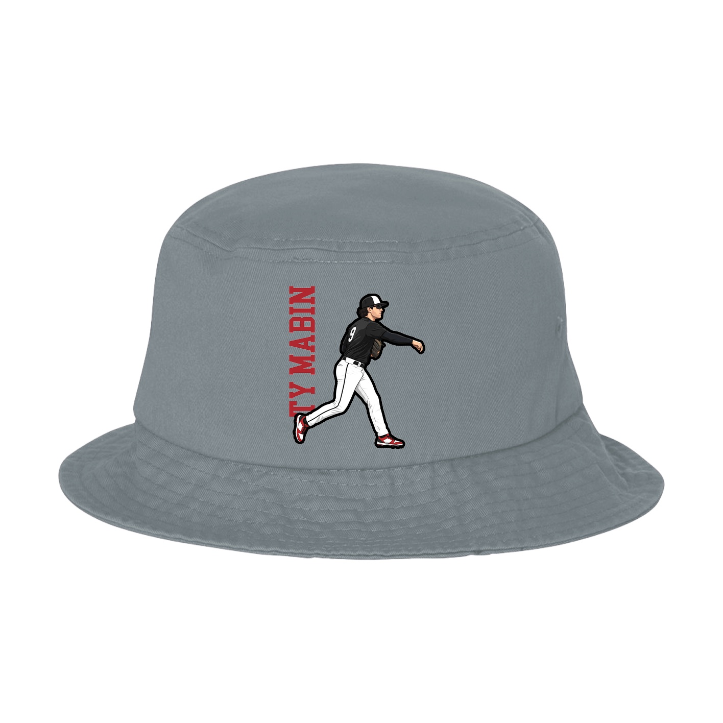 Bucket Cap — Name Vertical in Grey