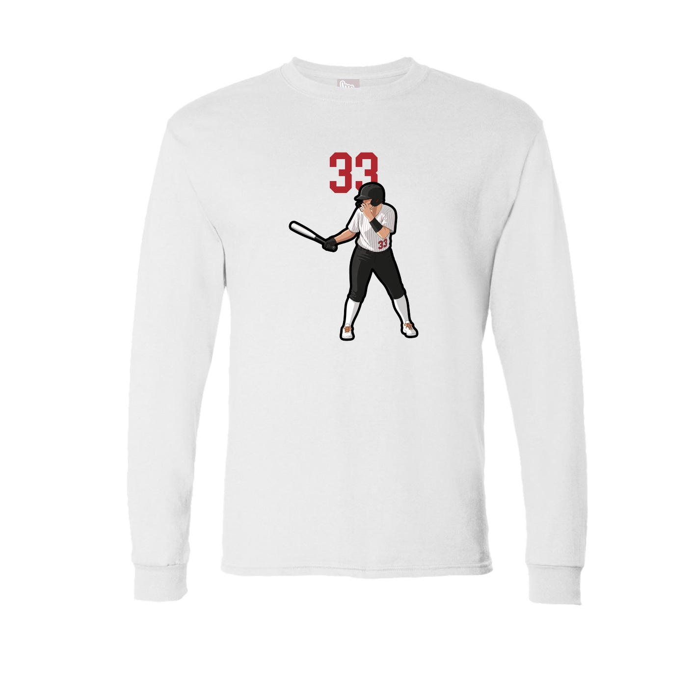 Long Sleeve Tee — Number Top in White