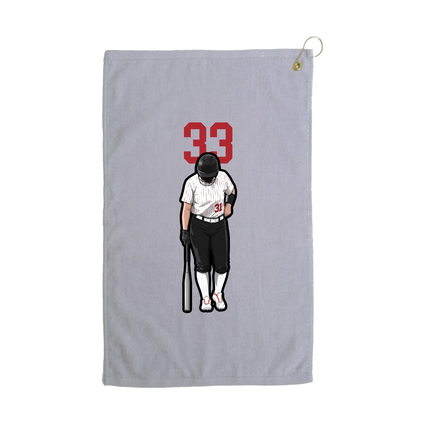 Golf Towel — Number Top in Grey