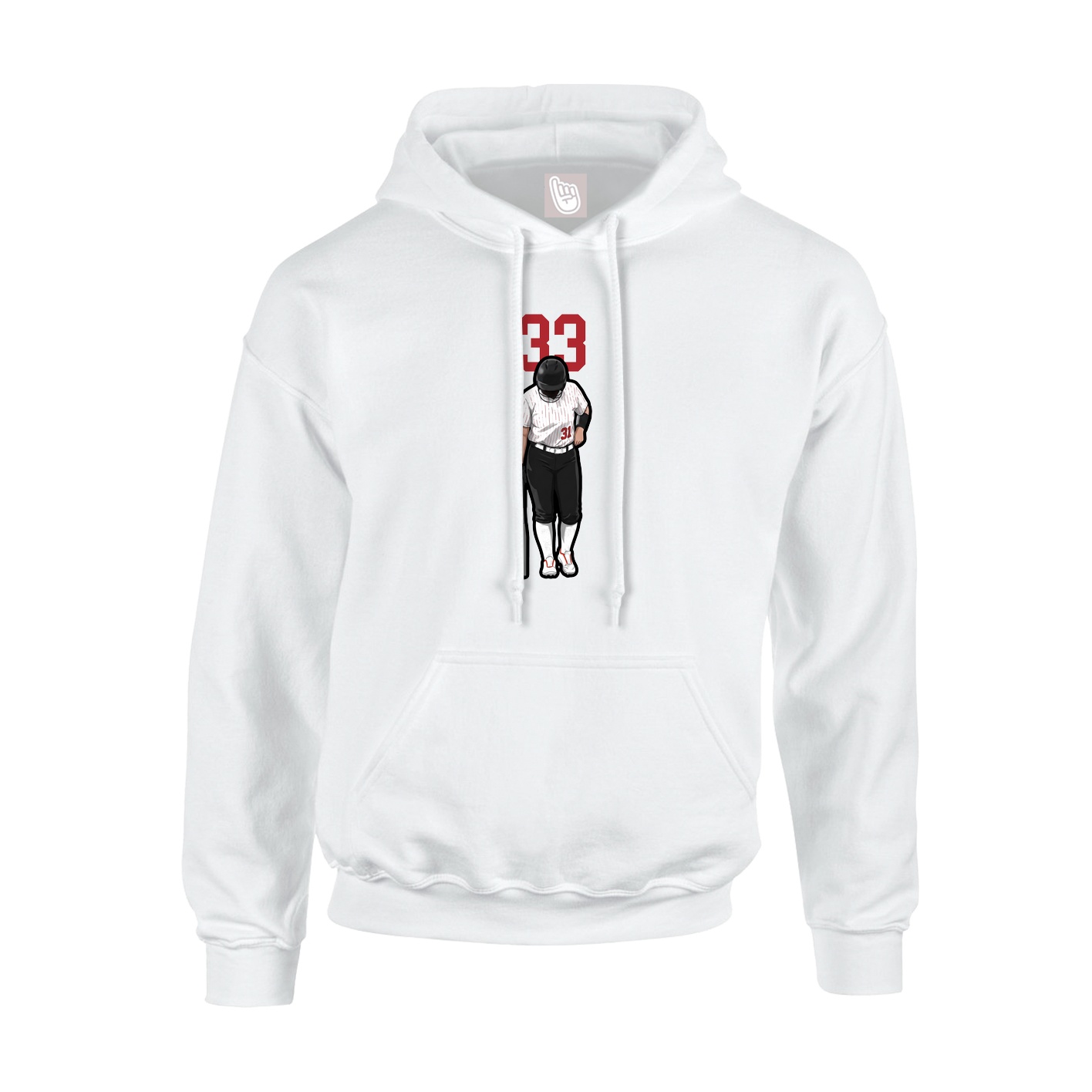 Youth Hoodie — Number Top in White