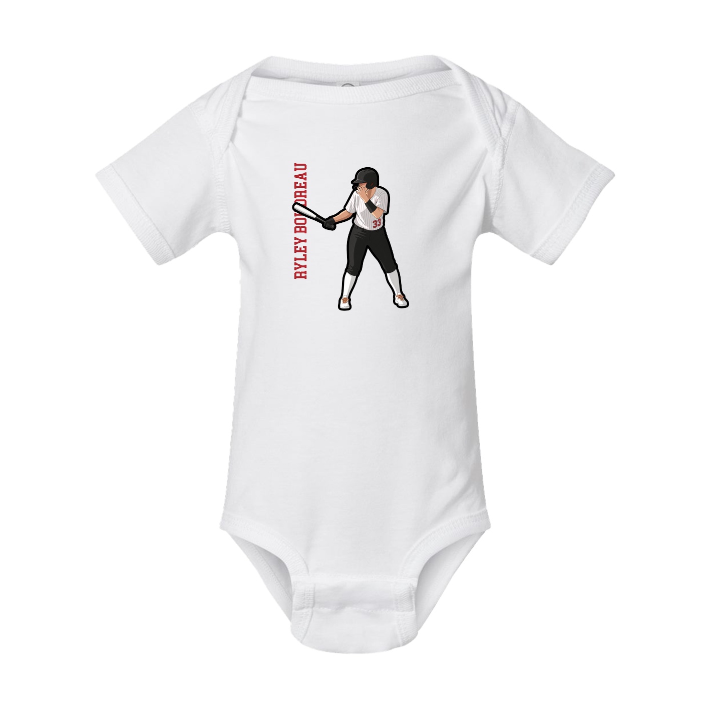 Baby Onesie — Name Vertical in White