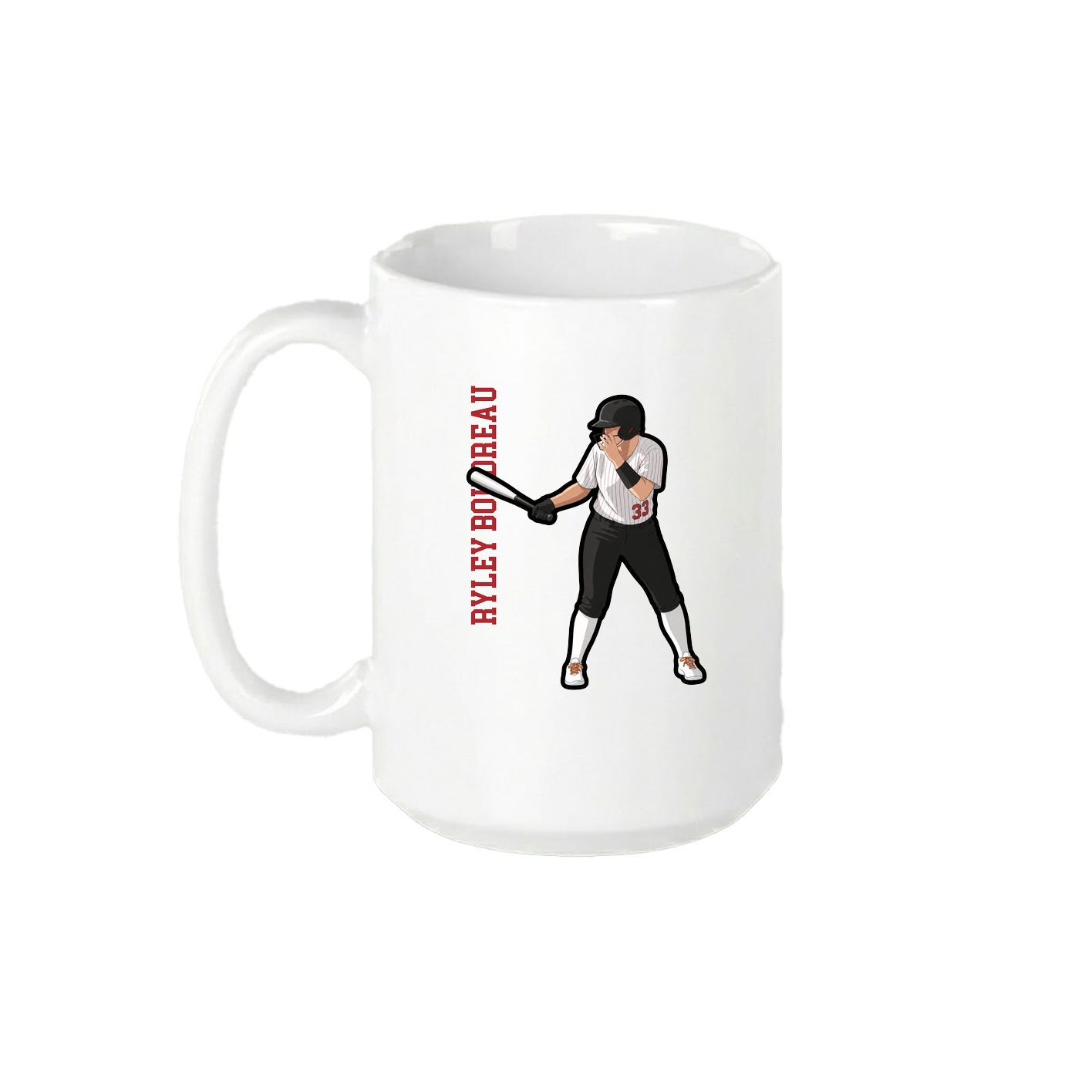 15oz Coffee Mug — Name Vertical in White