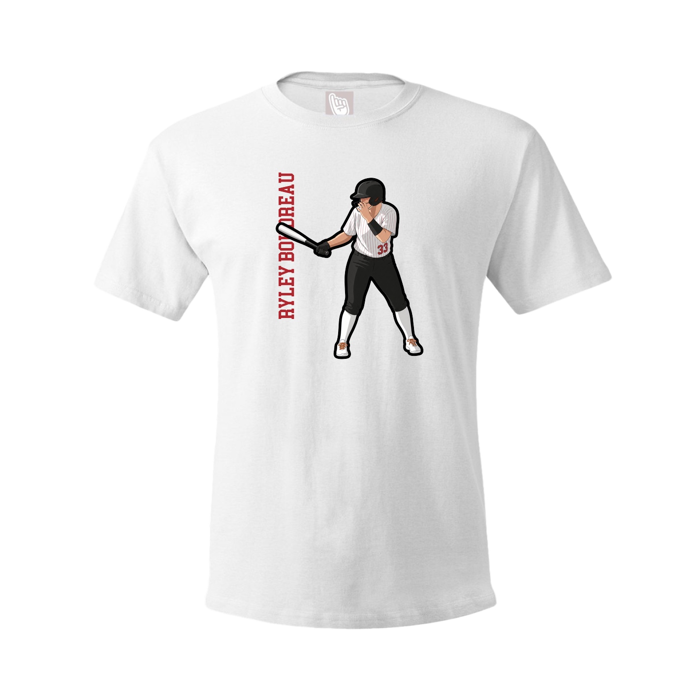 Tee — Name Vertical in White