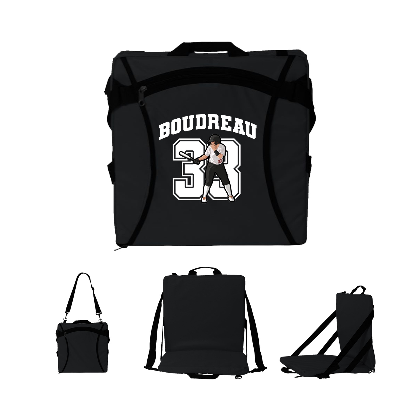 Folding Stadium Seat — Number in Black