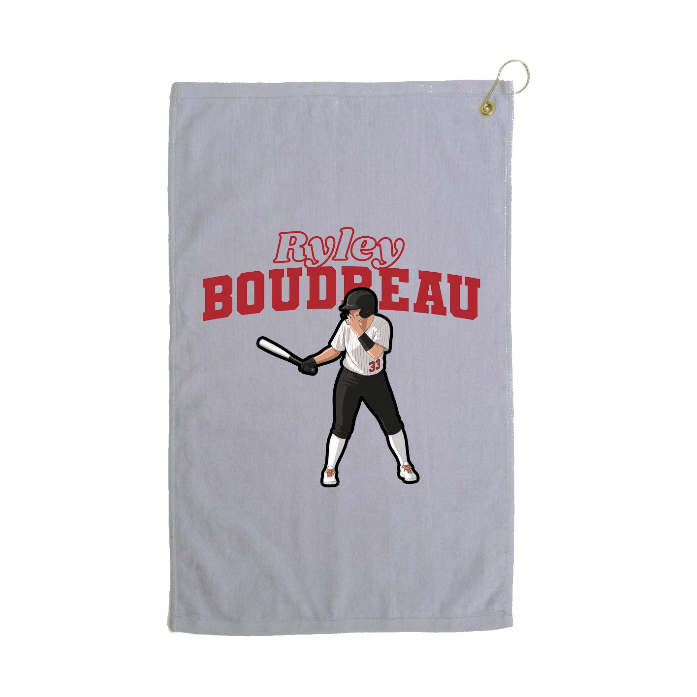 Golf Towel — Name Arch in Grey