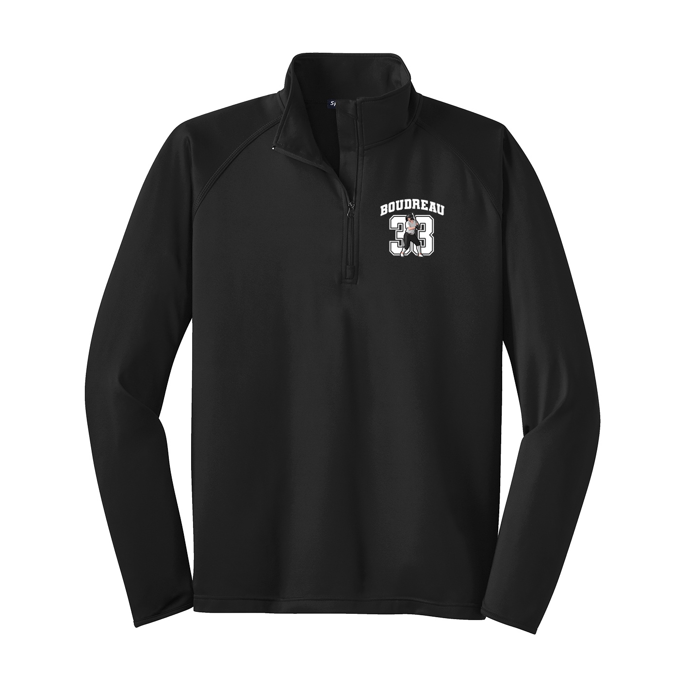 Q-Zip Pullover — Number in Black
