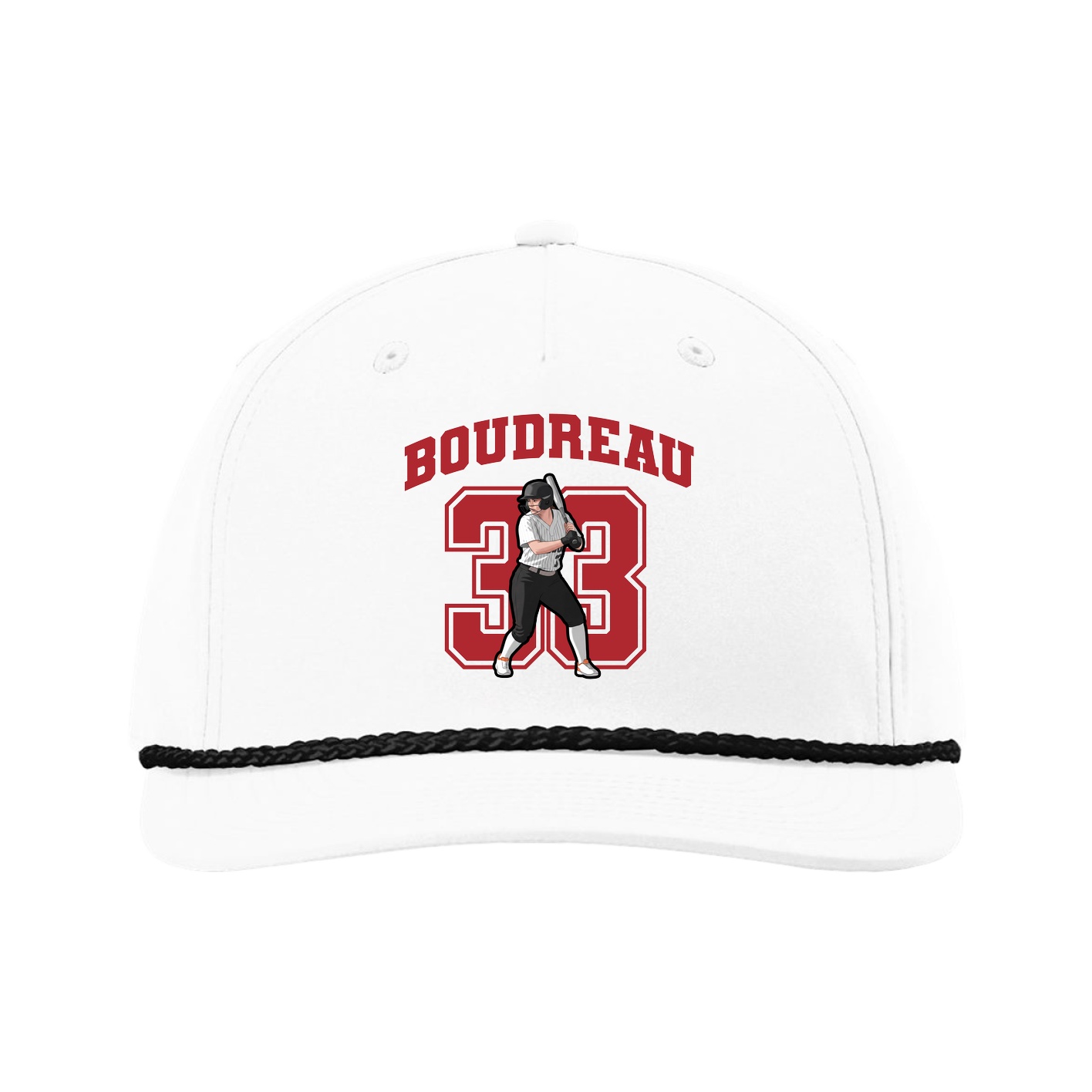 Five-Panel Classic Rope Cap — Number in White