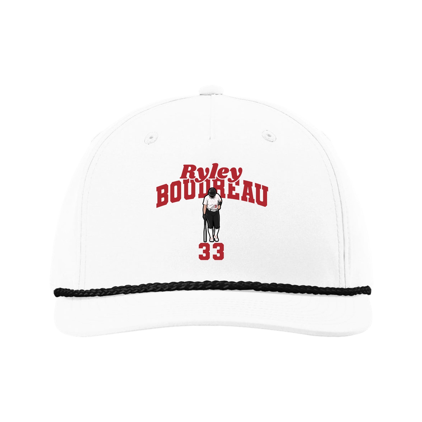 Five-Panel Classic Rope Cap — Signature Arch in White
