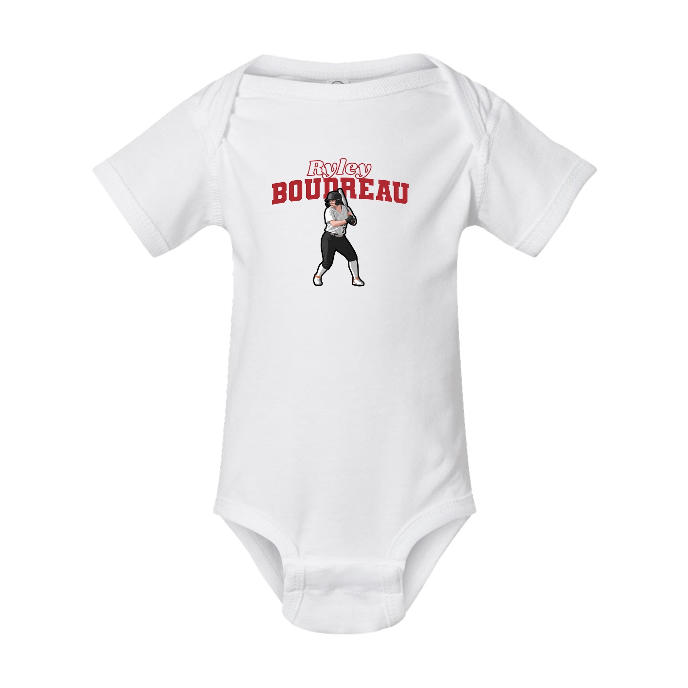 Baby Onesie — Name Arch in White