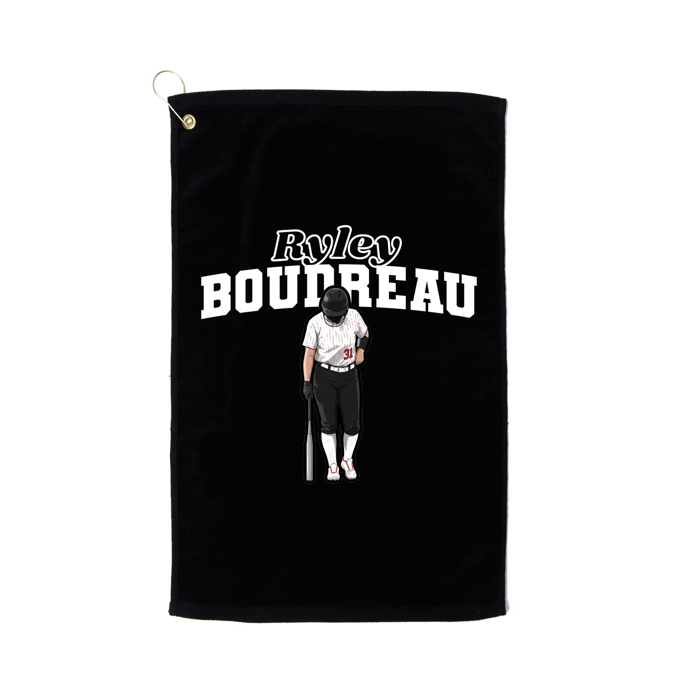 Golf Towel — Name Arch in Black