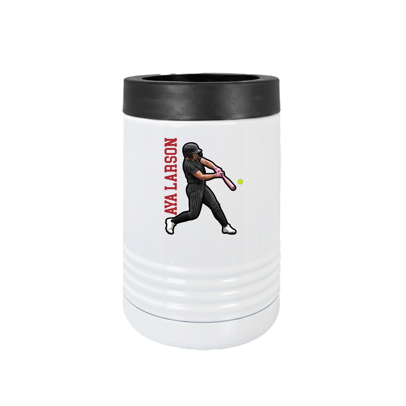 Beverage Holder — Name Vertical in White