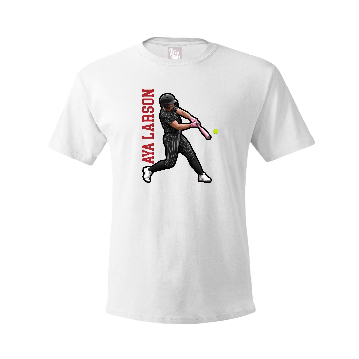 Tee — Name Vertical in White