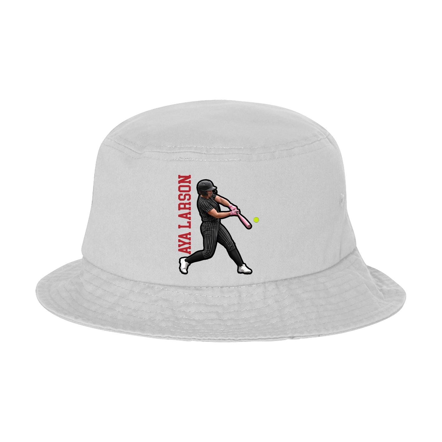 Bucket Cap — Name Vertical in White