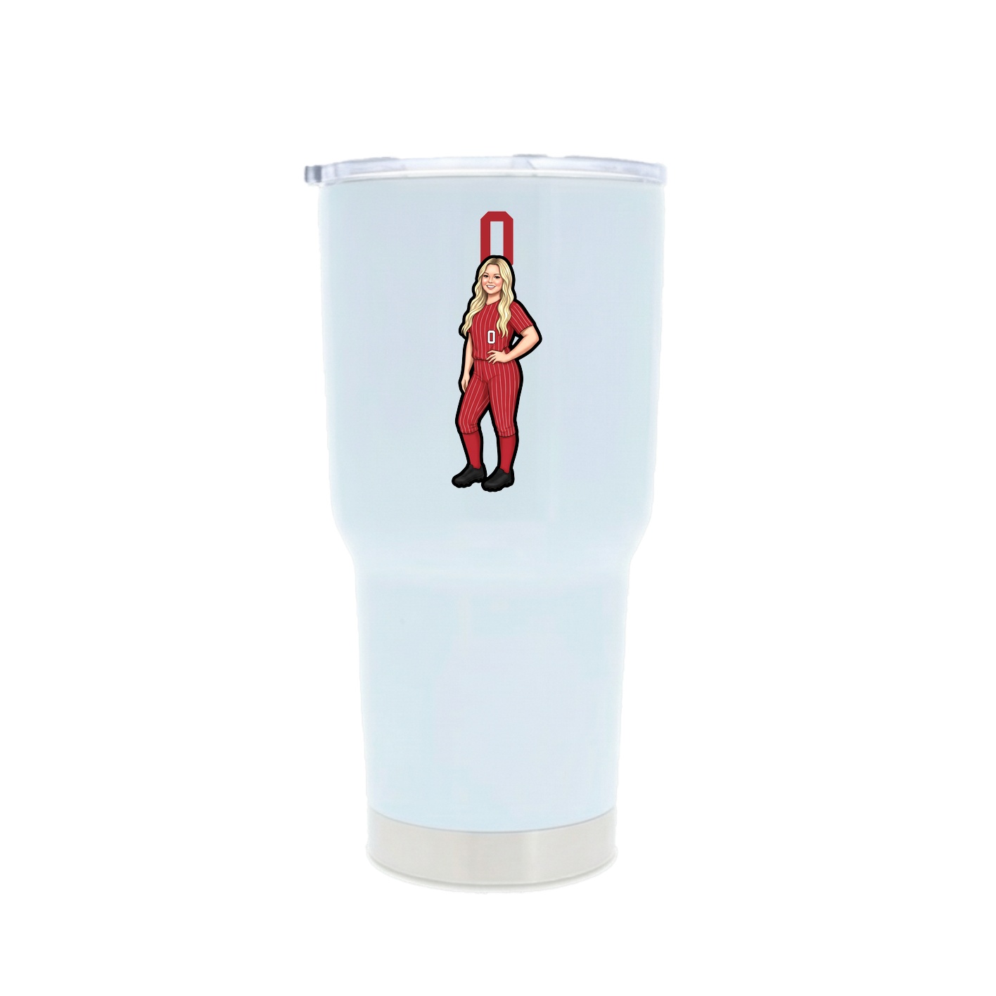 30oz Stainless Steel Tumbler — Number Top in White