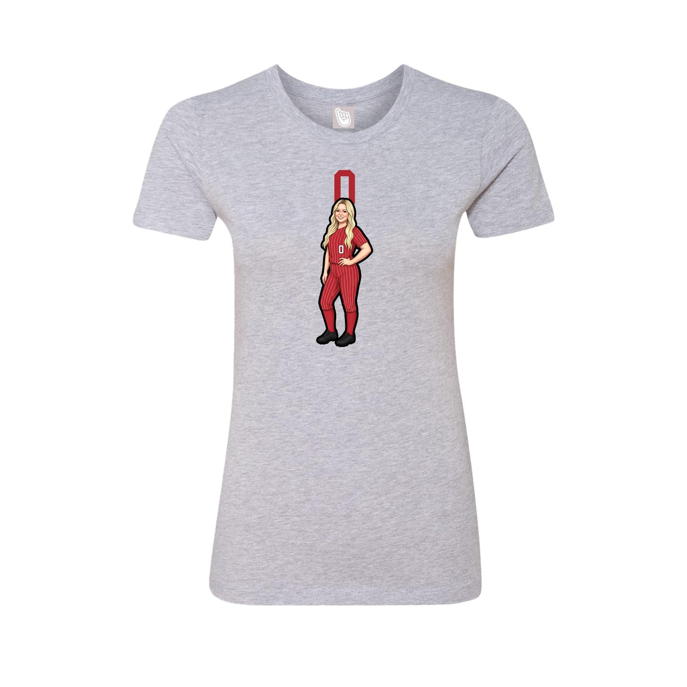 Womens Tee — Number Top in Grey