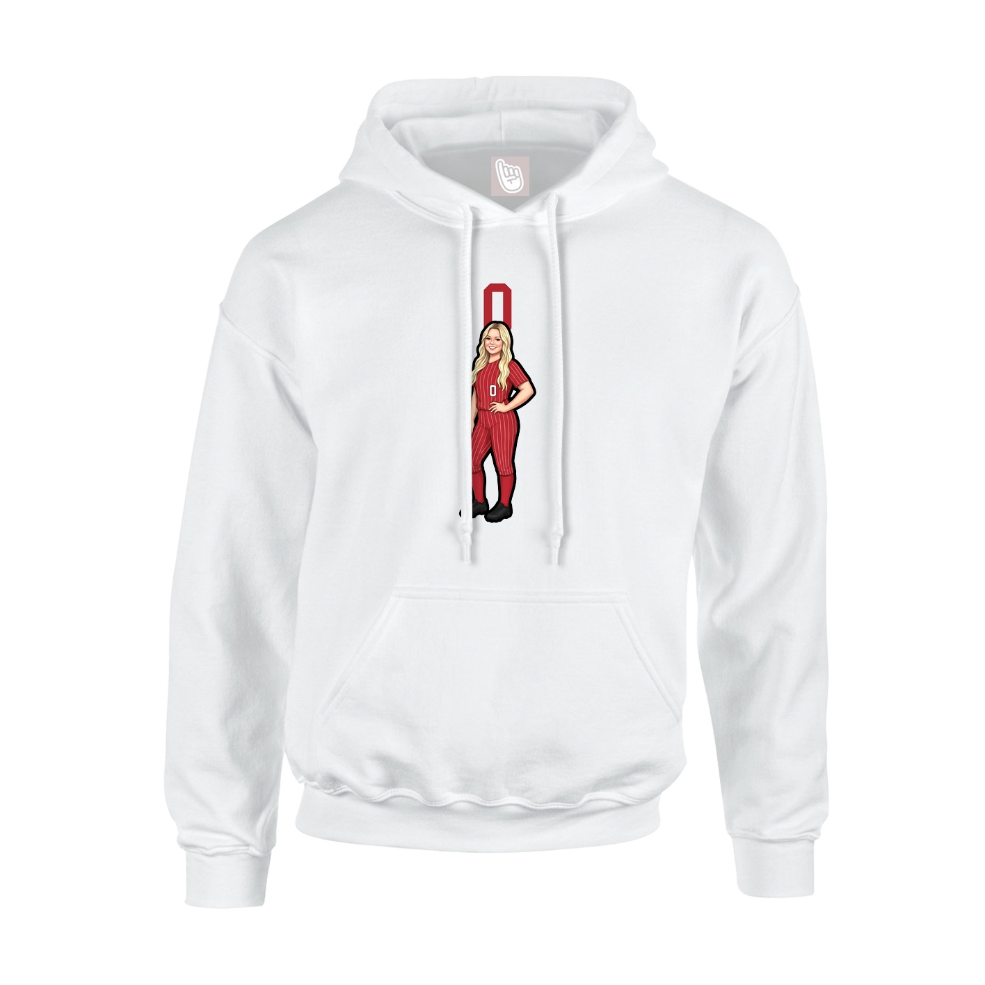 Hoodie — Number Top in White