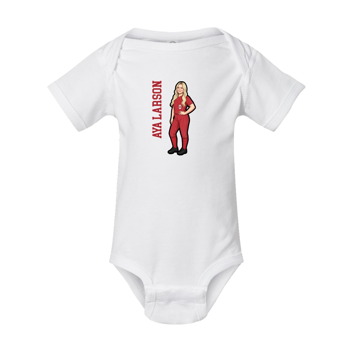 Baby Onesie — Name Vertical in White