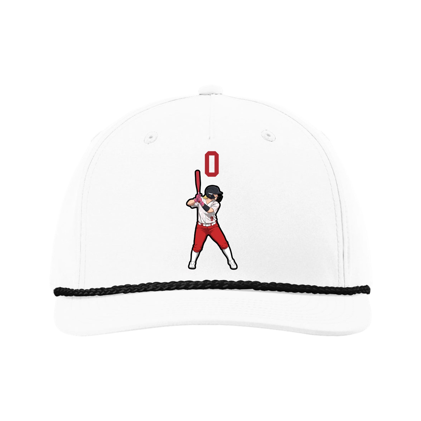 Five-Panel Classic Rope Cap — Number Top in White